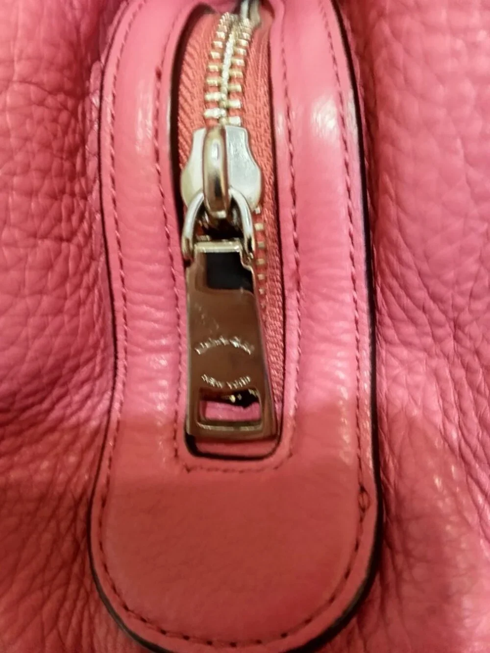 COACH LEXY Pebbled Leather Coral Rose Excellent Preowned Condition